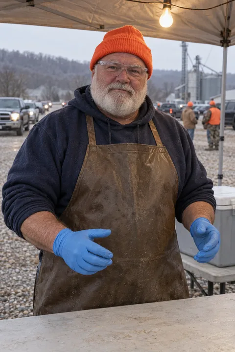 The state biologist, Works the head end of the sampling table