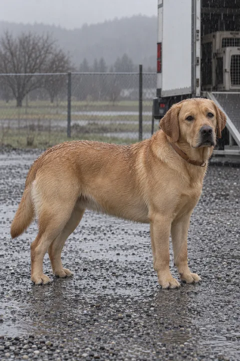 Huxley, Yellow Labrador back from her puppy raisers